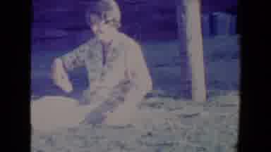 Tucson Arizona USA (1967): An Elderly Woman Plays With A Dog Throwing Something
