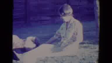Tucson Arizona USA (1967): Woman And Dog Playing In Yard With Ball And Toy