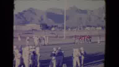 Tucson Arizona USA (1967): Old Football Game Shown In Progress With Players On The