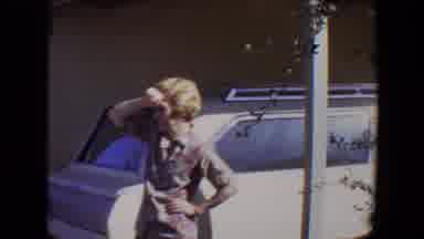 Tucson Arizona USA (1967): Family Gathers In The Driveway Behind The Car As Mother
