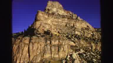 Yellowstone Wyoming USA (1967): Two Views Of Mountain Rock Formations On A Sunny