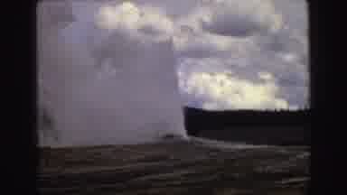 Yellowstone Wyoming USA (1967): People Watching Natural Geyser On National Park On