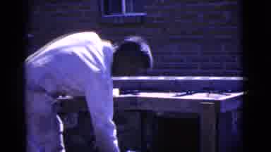 Cottonwood Arizona (1968): Man Applies Cement Mud And Prepares To Apply Bricks To