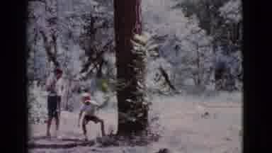 Cottonwood Arizona (1968): Two Boys Outside Playing On A Swing Underneath A Tall