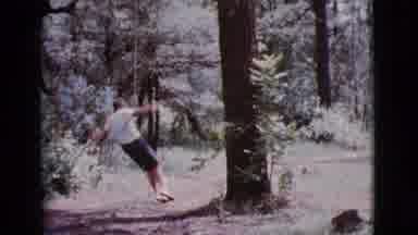 Cottonwood Arizona (1968): Happy Child Playing On The Swing Among The Trees Under