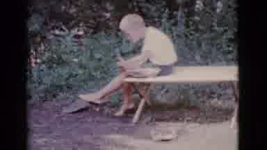 Cottonwood Arizona (1968): Little Boy Rubs Dirt Into His Knees While Two Other