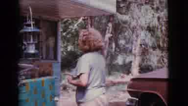Cottonwood Arizona (1968): Couple Preparing To Camp In The Woods While Dad Makes