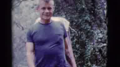 Cottonwood Arizona (1968): Man Leaving A Tent And Walking Around In The Forest