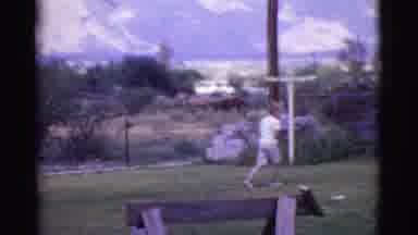 Cottonwood Arizona (1968): Kids Playing In Yard As Woman Tries To Entice Dog To