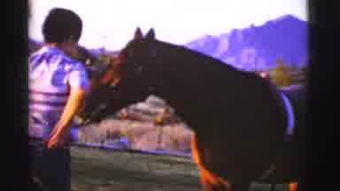 Cottonwood Arizona (1968): Man Three Children One Girl Two Boys Interacting With