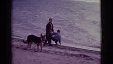 Cottonwood Arizona (1968): Two Boys Throw Stones In The Sea With Their German