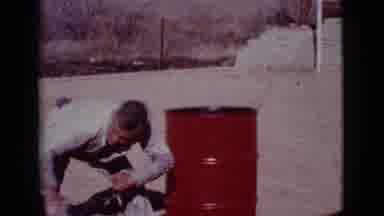 Cottonwood Arizona (1968): Man In Uniform Praises And Pets Dog For A Job Well Done