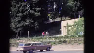 San Diego County California (1968): Men Walking Toward Vintage Cars
