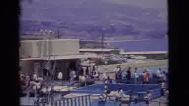 San Diego County California (1968): People Around A Building Outside On A Very