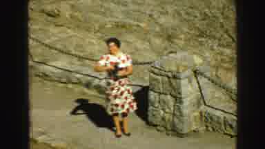 Vancouver Bc Canada (1968): Two Women Are On A Rocky Area And Climbing On A Sunny
