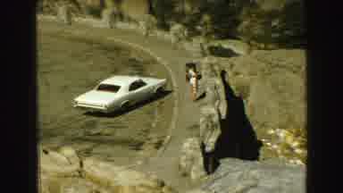Vancouver Bc Canada (1968): Overview Of A Car On The Side Of The Road People