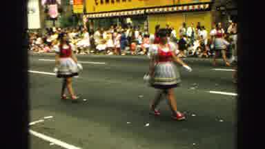 Vancouver Bc Canada-1968: Parade With Women In Dirndls And Decorated Float