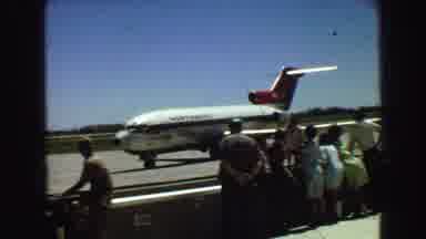 Vancouver Bc Canada (1968): Video Of A Red And White Passenger Plane Taxiing On A