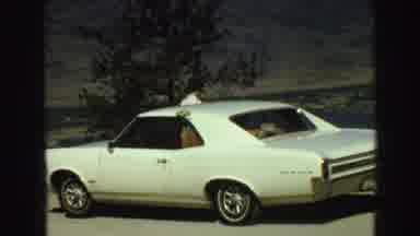 Vancouver Bc Canada (1968): View Of Woman And White Muscle Car In Front Of Lake