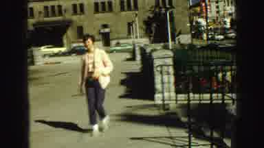 Vancouver Bc Canada (1968): Two Girls Meets In A Square With A Fountain Behind