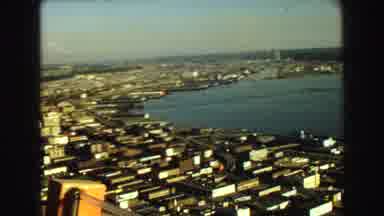Vancouver Bc Canada (1968): A View From Up High Of A River And A Lot Of Buildings