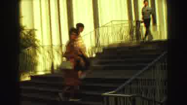 Vancouver Bc Canada (1968): Mother And Son Walking Up Stairway While Watching