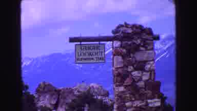 Vancouver Bc Canada (1968): Closeup Of Geiger Lookout Sign On Stone Structure