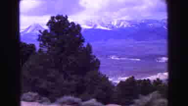 Vancouver Bc Canada (1968): View Of Mountains,Green Trees And Blue Sky On A Clear