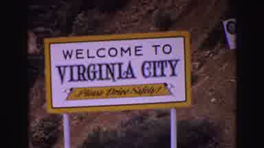 Vancouver Bc Canada (1968): Welcome To Virginia City Sign Near A Car By The Road