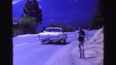 Vancouver Bc Canada (1968): Man On The Road Hitchhiking In A Region With