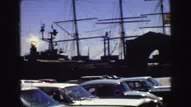 Vancouver Bc Canada (1968): Parking Lot With Boat Masts In Background Cuts To