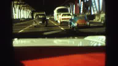 Vancouver Bc Canada (1968): Cars Driving On A 4 Lane Multi Level Bridge