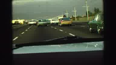Vancouver Bc Canada (1968): A Car Travel Fast Try To Overtake And Travel Under The