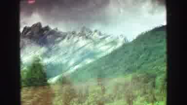 Vancouver Bc Canada (1968): View Of Tall Forested Mountains From A Moving Car On A