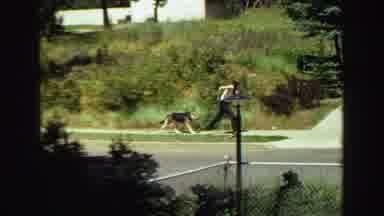 Vancouver Bc Canada (1968): Girl Runs Ahead Of German Shepherd Dog