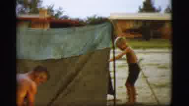 Cottonwood Arizona (1968): Two Boys And Their Dad Go Camping And Set Up The Tent