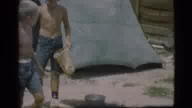 Cottonwood Arizona (1968): Swo Young Boys Setting Up Their Camp Site