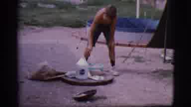 Cottonwood Arizona (1968): Campsite Set Up With Tent And Food Cooking Over Fire On