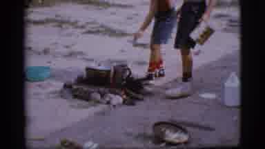 Cottonwood Arizona (1968): Boys Are Cooking Something Outside Over A Small