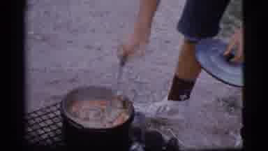 Cottonwood Arizona (1968): Stew Being Stirred On A Fire Pit In The Country By A