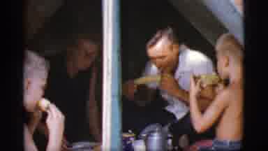 Cottonwood Arizona-1968: Family Eating Corn On The Cob In Tent