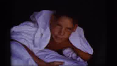 Cottonwood Arizona (1968): Waking Up Sleeping Child Boy In Bed White Sheet Pillow