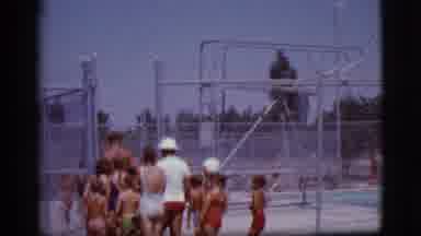 Cottonwood Arizona (1968): Children Pool Group Outside Swim Splash Sun Summer Camp