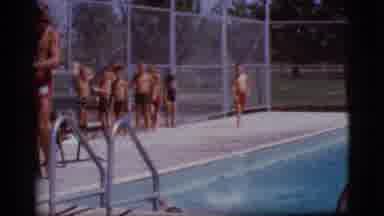 Cottonwood Arizona (1968): Kid In Swimming Class Going In The Pool To Swim A Lap