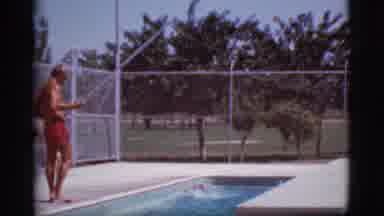 Cottonwood Arizona (1968): A Swimming Instructor Watching Kids Do Swimming