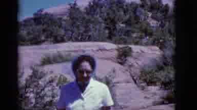 Arizona USA (1968): Women Walking Down Hill Then Dog Playing With Lawn Mower