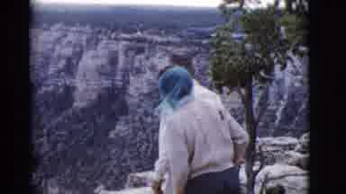 Arizona USA (1968): Man Woman Tourists Looking Over The Ledge Of The Canyons