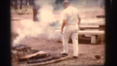 Flagstaff Arizona (1968): Family And White Man Is Able To See The Fire In The