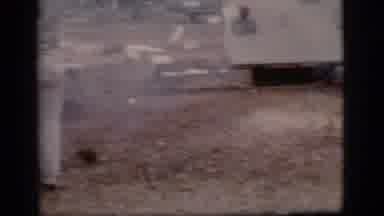 Flagstaff Arizona (1968): Men Hanging Out By Smoke And Fire In The Crowd