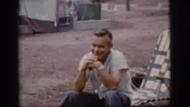Flagstaff Arizona (1968): Two Men Sitting On Lounge Chairs Talking And Laughing In